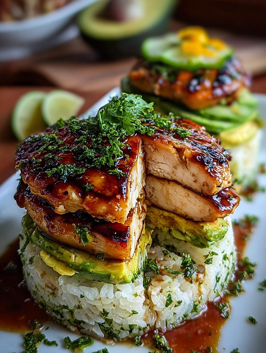 Tangy Honey Lime Chicken: 1 Flavorful Recipe - Assembled chicken stack