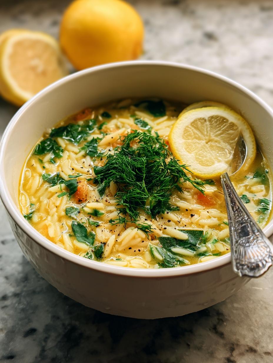 Vegan Orzo Lemon Soup