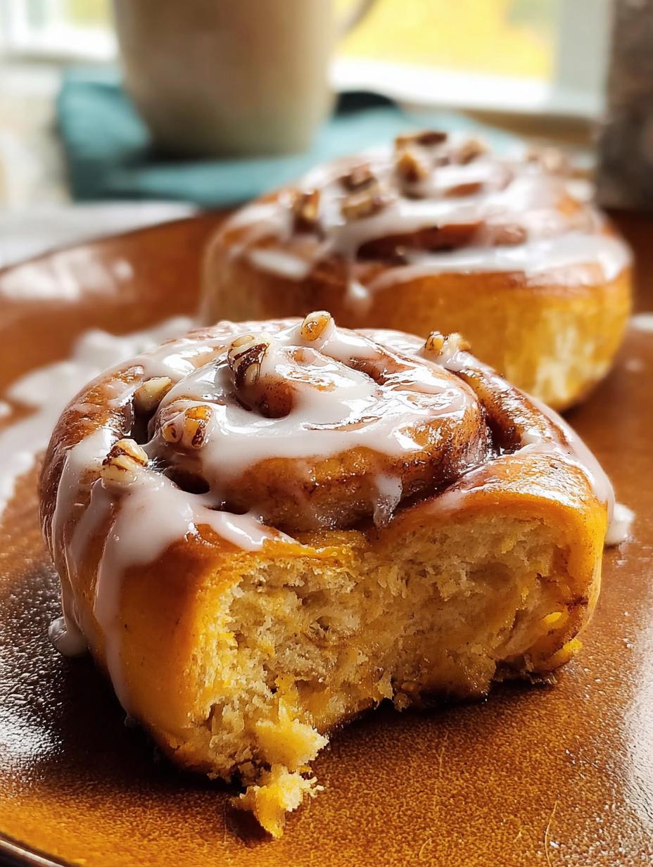 Warm Pumpkin Cinnamon Rolls