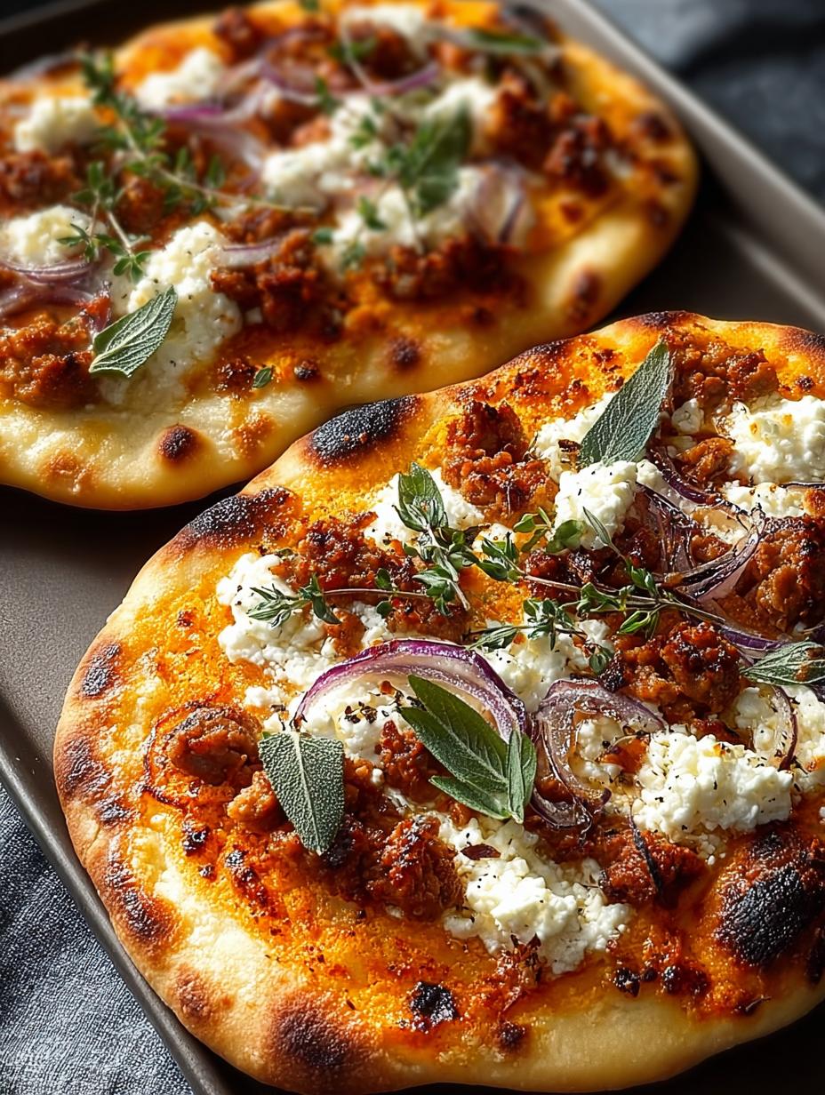 Autumn Naan Pizzas with Pumpkin, Sausage, and Sage Bliss - Autumn Naan Pizzas with - additional detail