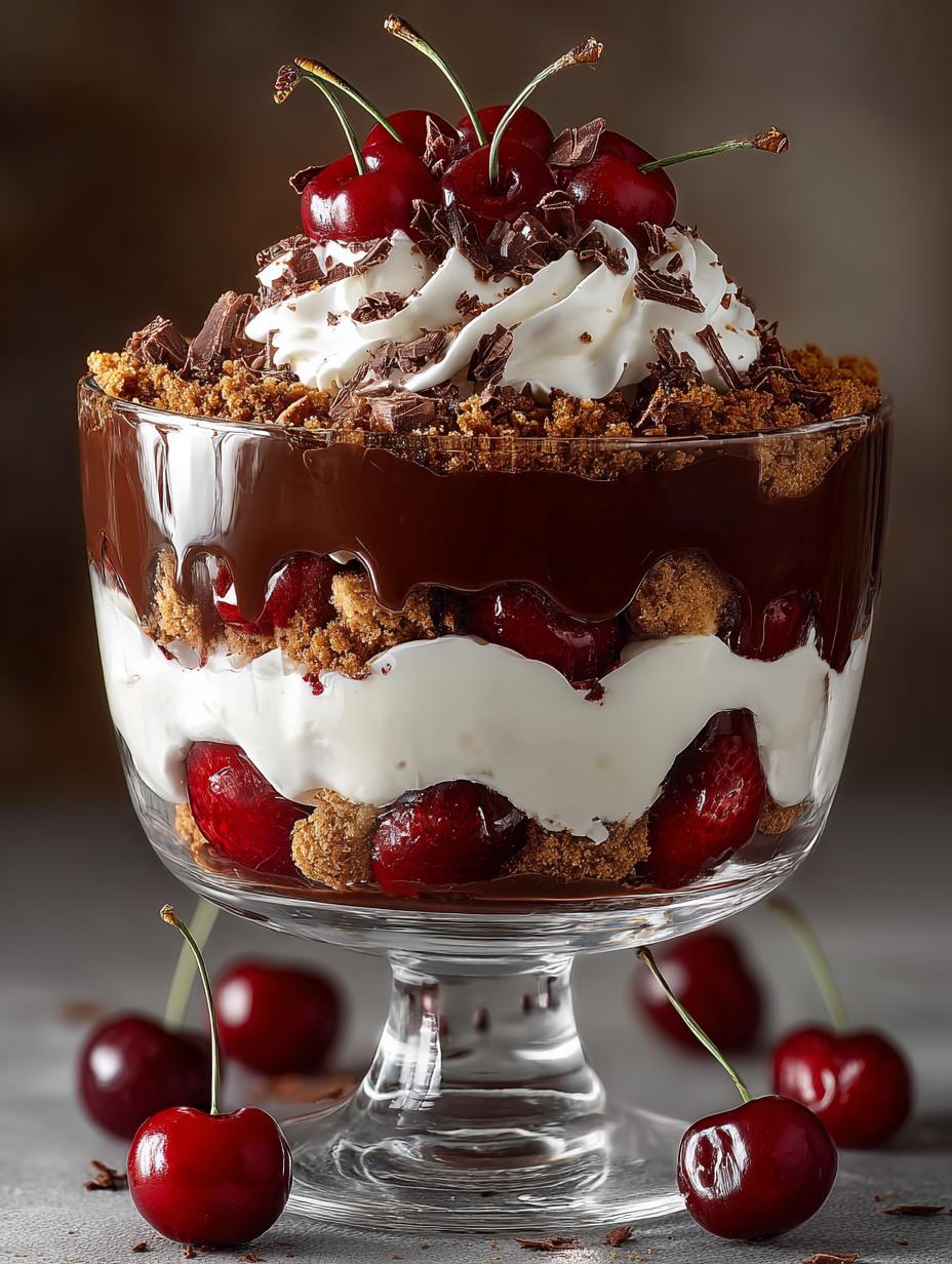 Indulge in Black Forest Trifle Delight: 7 Layers of Joy - Black Forest Trifle Delight - additional detail