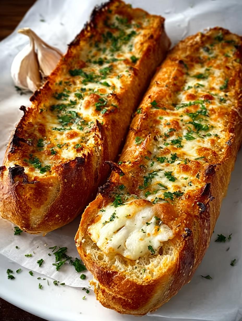 Irresistible Cheesy Garlic Baguettes for Ultimate Snacking - Cheesy Garlic Baguettes - main visual representation