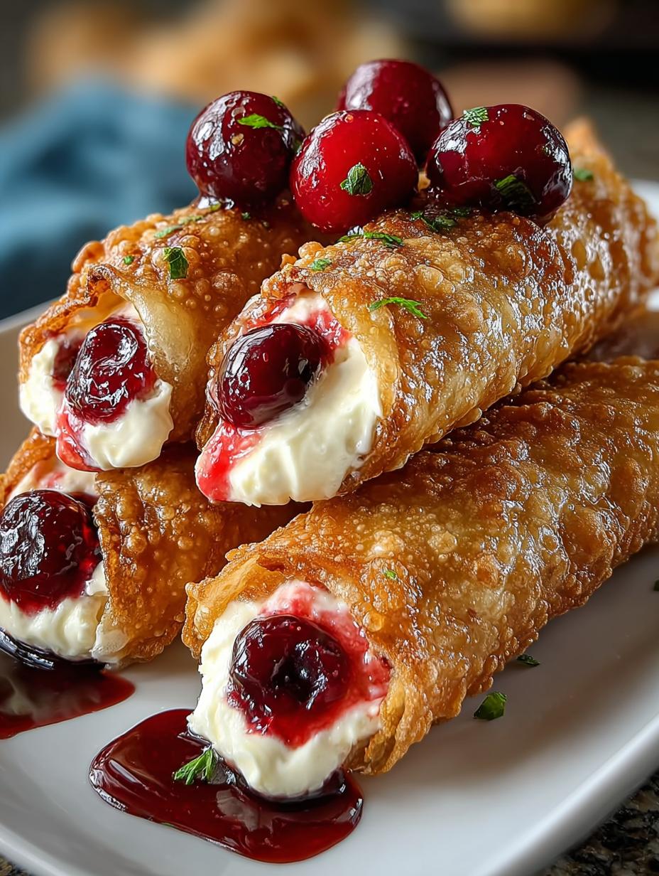 Cherry Cheesecake Egg Rolls: 5 Irresistible Treats to Try - Cherry Cheesecake Egg Rolls - additional detail