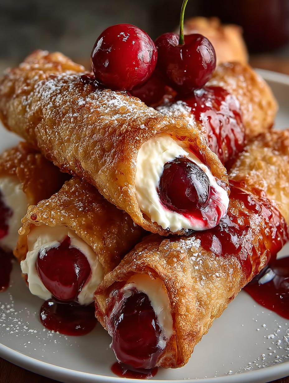 Cherry Cheesecake Egg Rolls