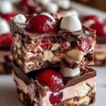 Cherry Marshmallow Fudge Bars