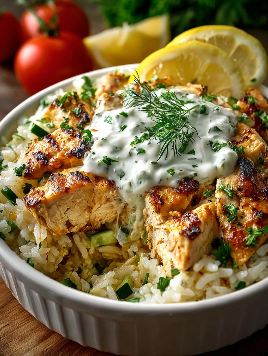 Delicious Chicken Tzatziki Rice Bake for Family Nights - Chicken Tzatziki Rice Bake - main visual representation