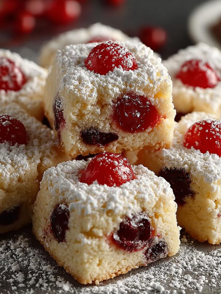 Christmas Maraschino Cherry Shortbread
