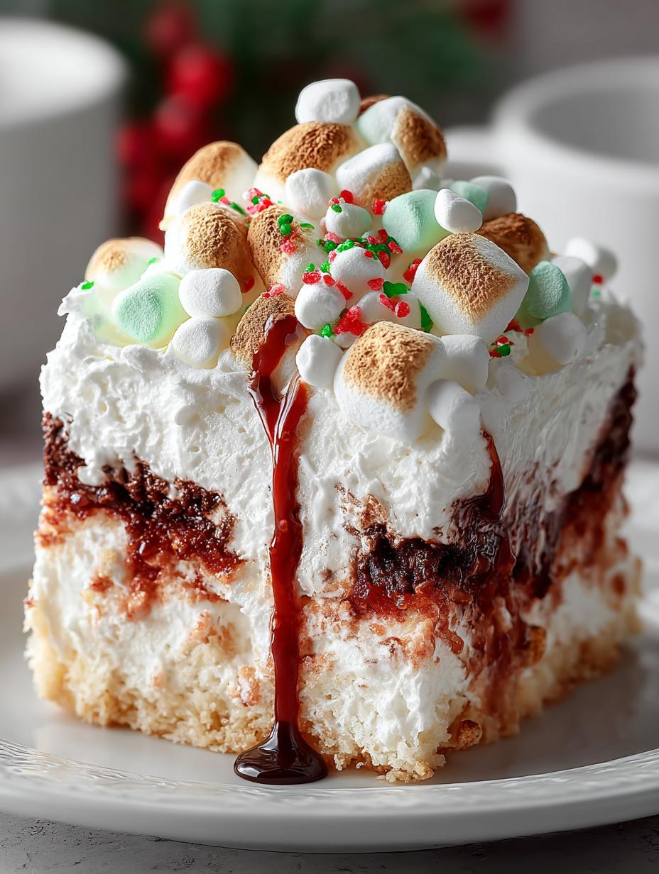 Christmas Marshmallow Poke Cake: 12 Festive Layers - Christmas Marshmallow Poke Cake - additional detail