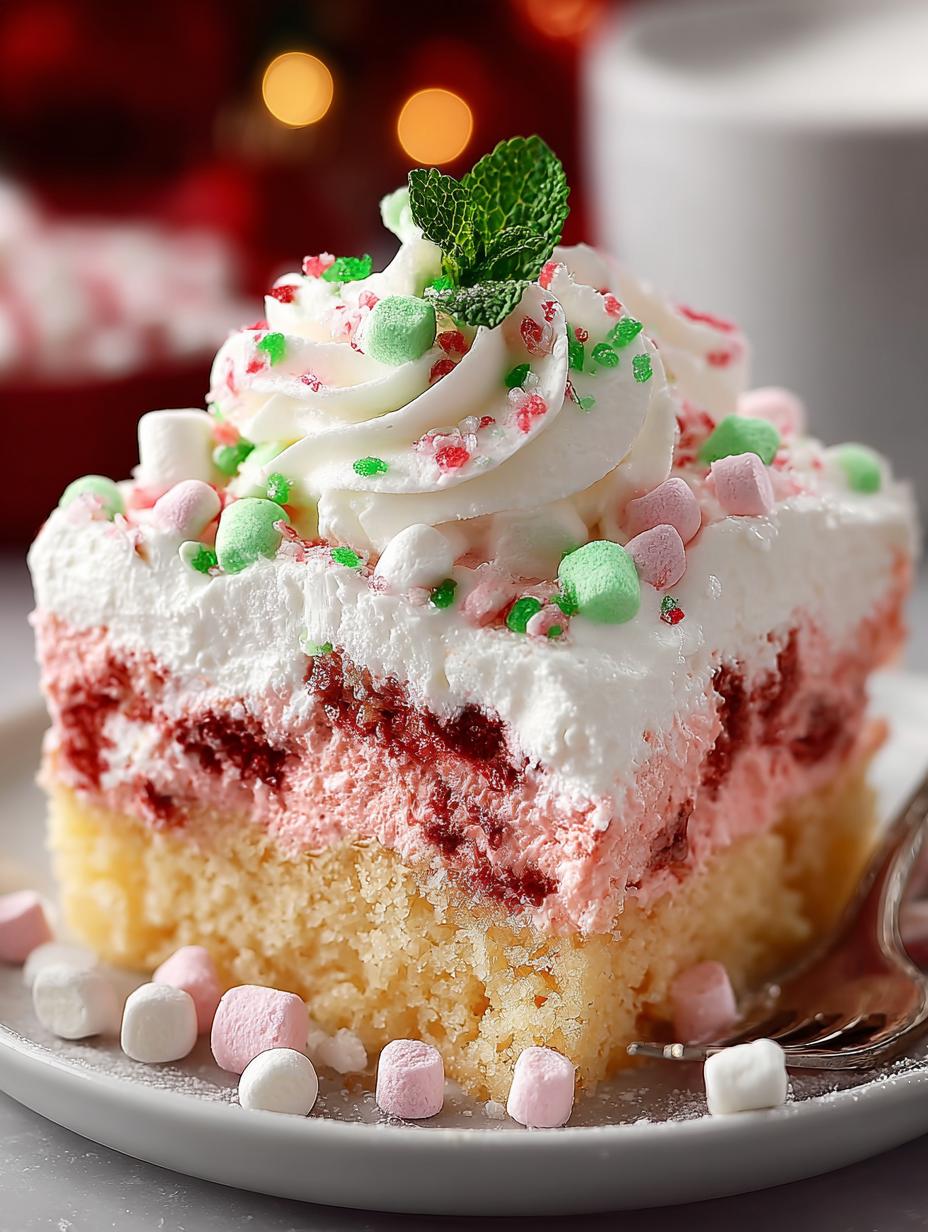 Christmas Marshmallow Poke Cake