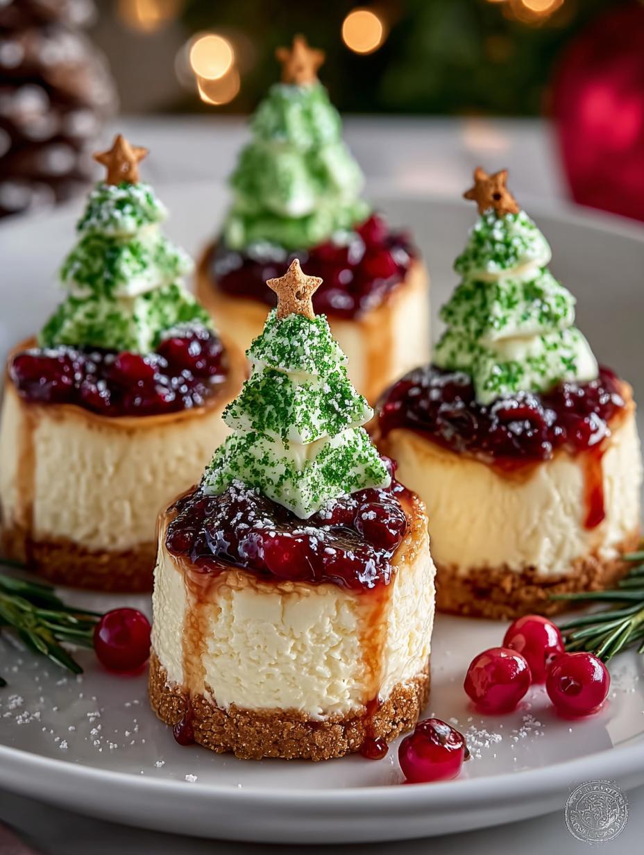 Christmas Tree Mini Cheesecakes: 12 Festive Bites - Christmas Tree Mini Cheesecakes - main visual representation