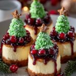 Christmas Tree Mini Cheesecakes