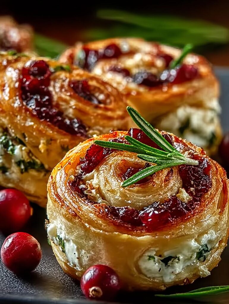 Cranberry Feta Pinwheels with