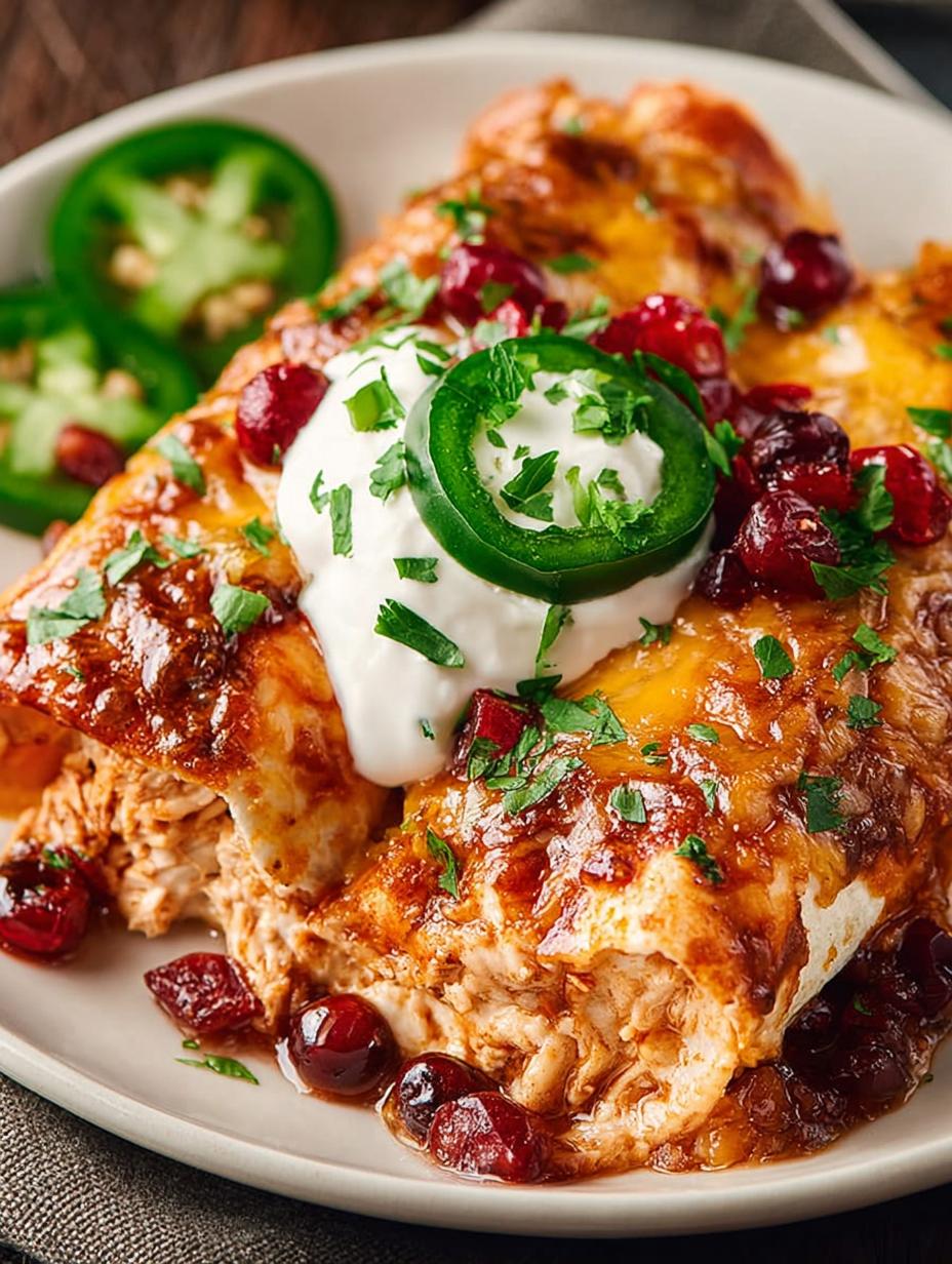 Delicious Cranberry Turkey Enchiladas for Festive Meals - Cranberry Turkey Enchiladas - additional detail