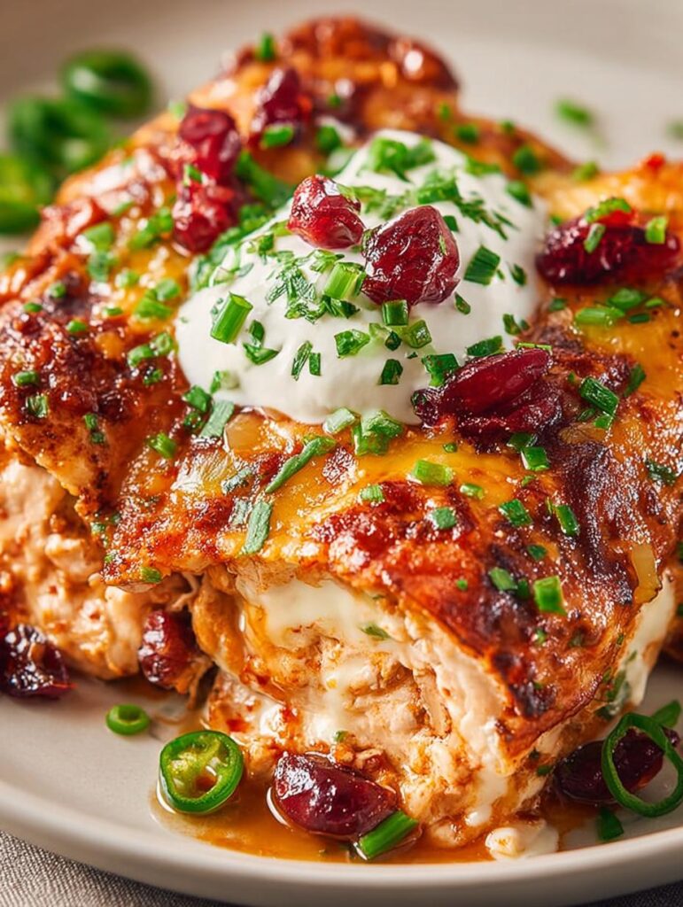 Cranberry Turkey Enchiladas