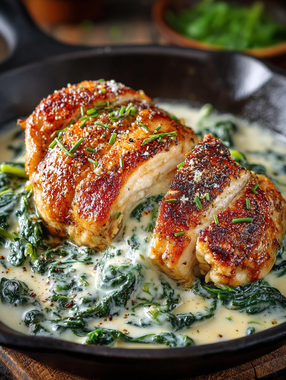 Creamy Parmesan Spinach Chicken: 10-Minute Dinner Delight - Creamy Parmesan Spinach Chicken - main visual representation