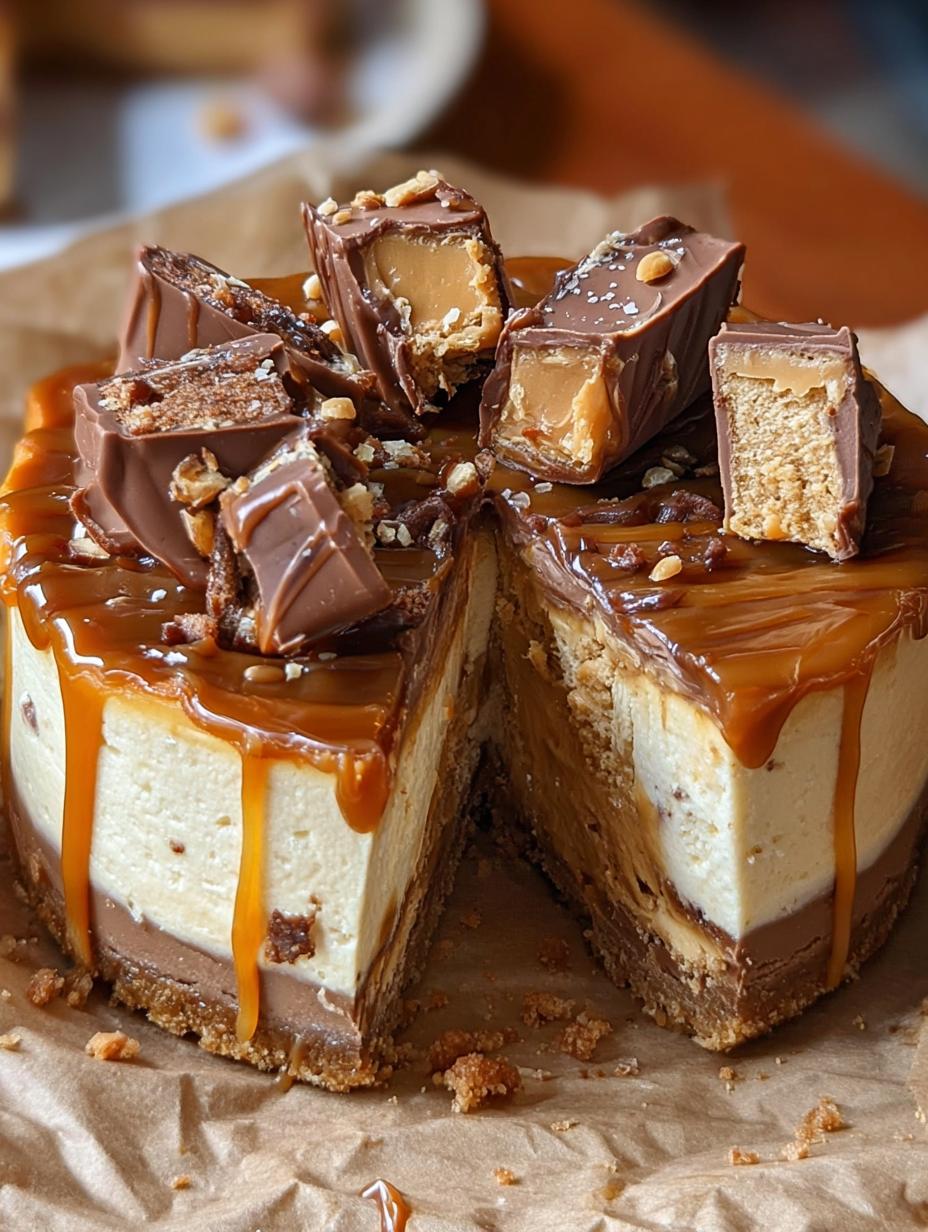 Decadent Twix Caramel Cheesecake