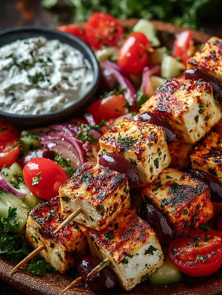 Greek Style Tofu Souvlaki