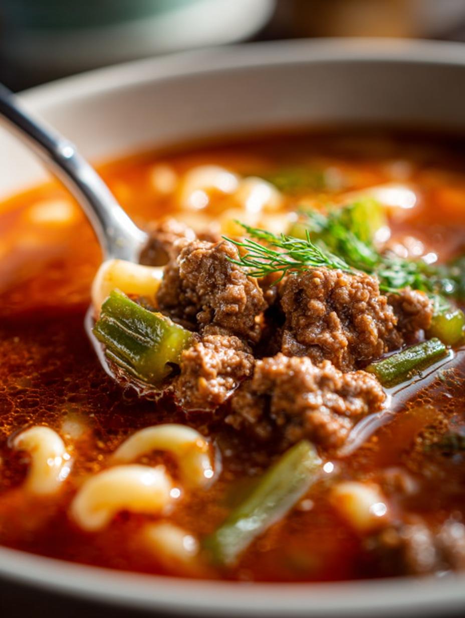 Hamburger Soup: 30-Minute Comfort Food Delight - Hamburger Soup - additional detail