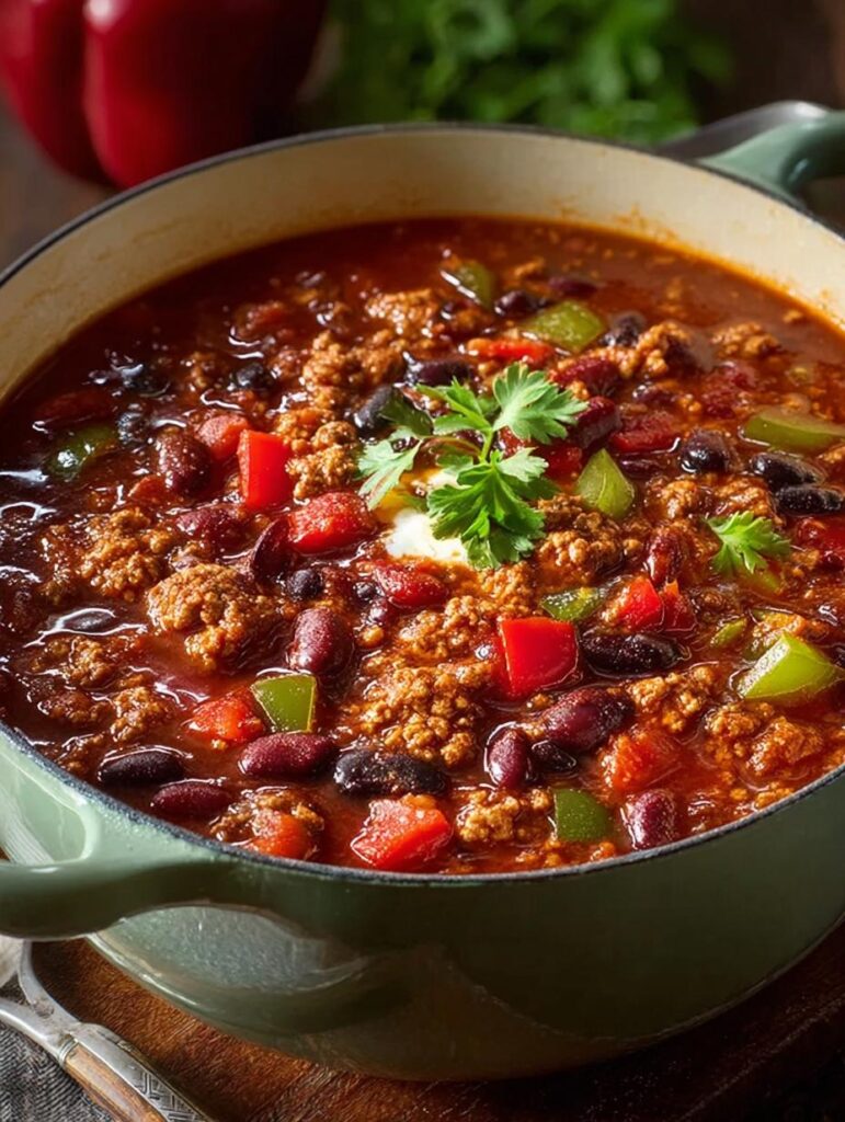 Hearty Turkey Vegetable Chili