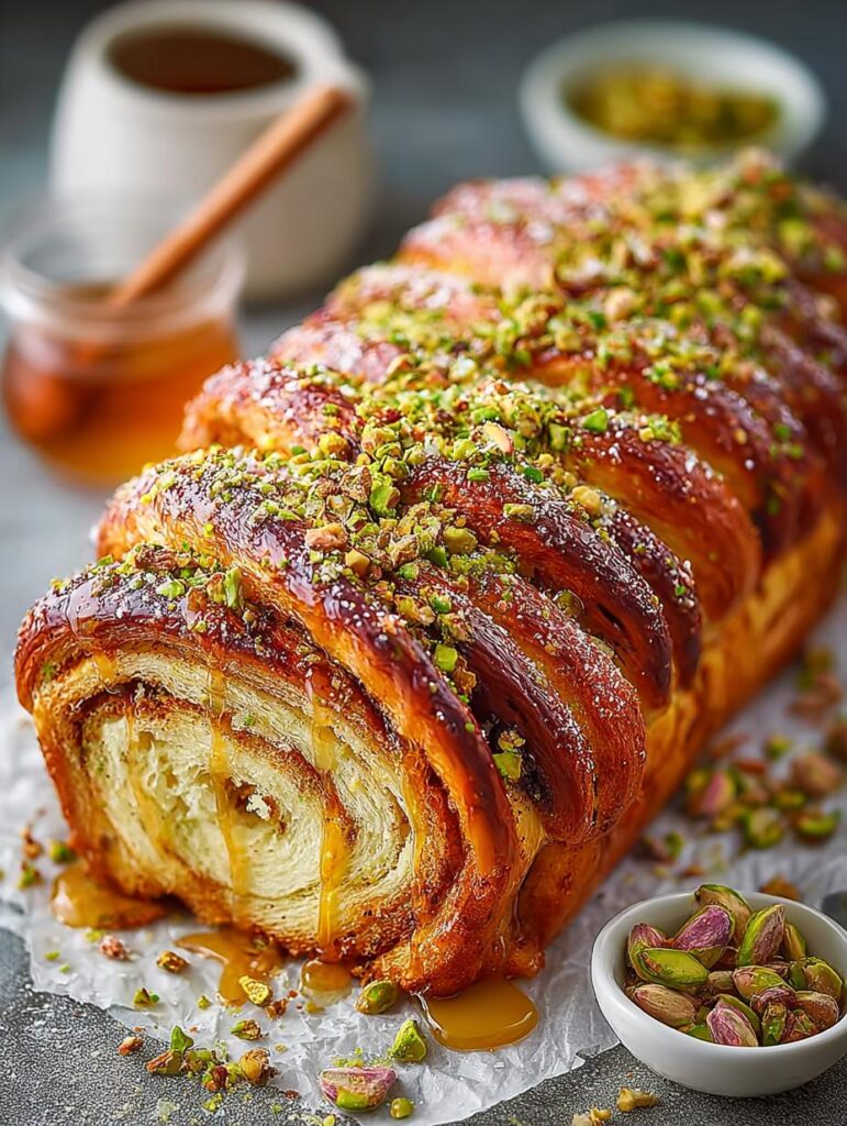 Honey Pistachio Babka Bread