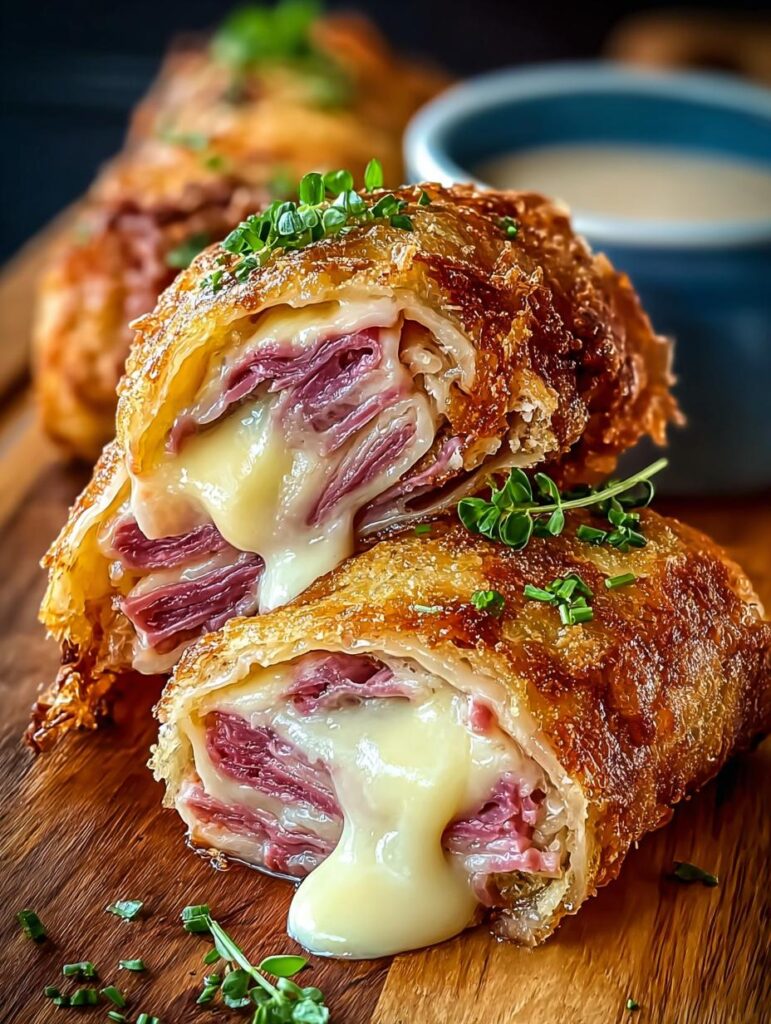 Keto Crispy Reuben Roll