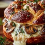 Melted Swiss Mushroom Pretzel