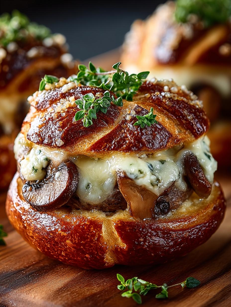 Melted Swiss Mushroom Pretzel: 2 Ways to Enjoy Comfort 6 Melted Swiss Mushroom Pretzel: 2 Ways to Enjoy Comfort - Melted Swiss Mushroom Pretzel - additional detail
