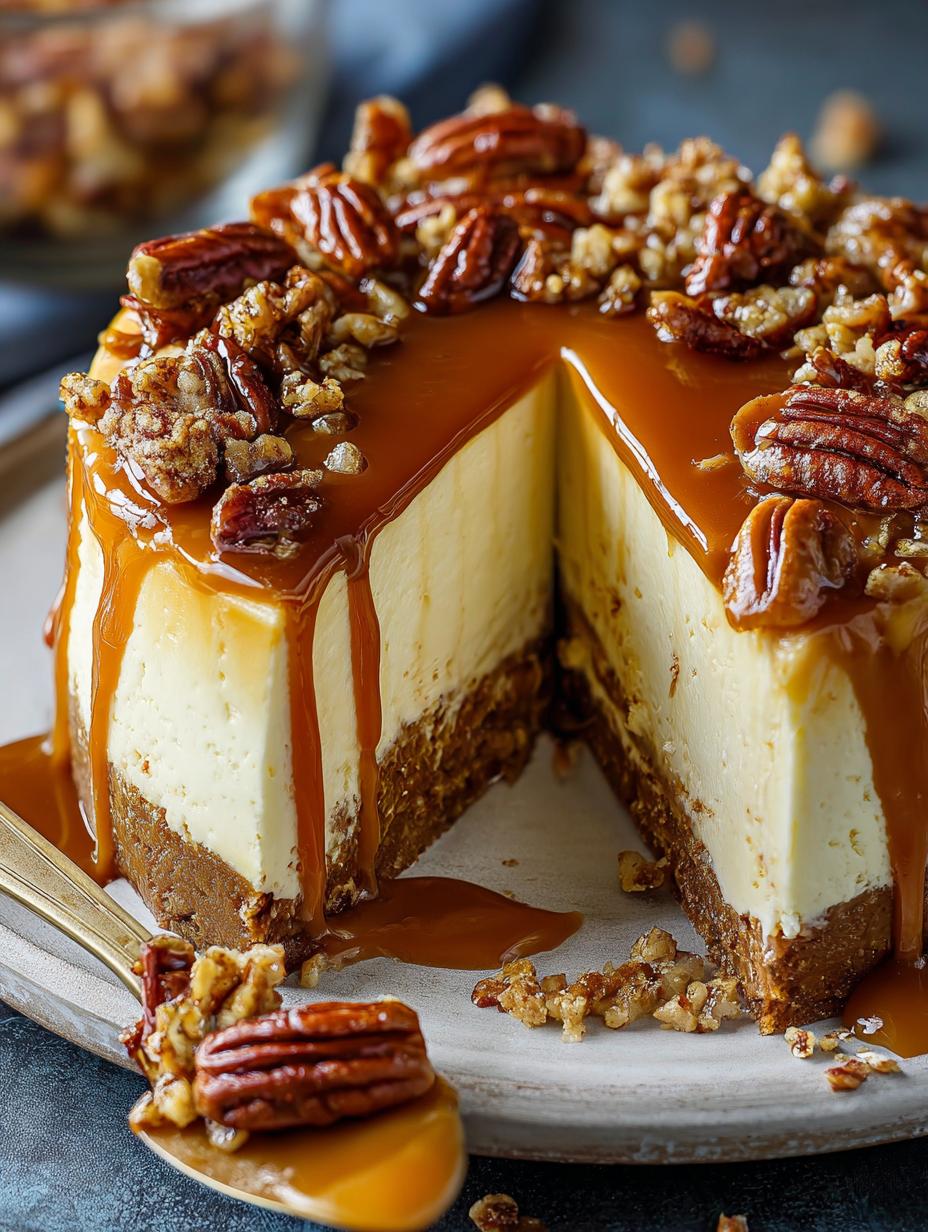 Pecan Caramel Cheesecake: Amazing 1-Hour Recipe - Pecan Caramel Cheesecake - additional detail
