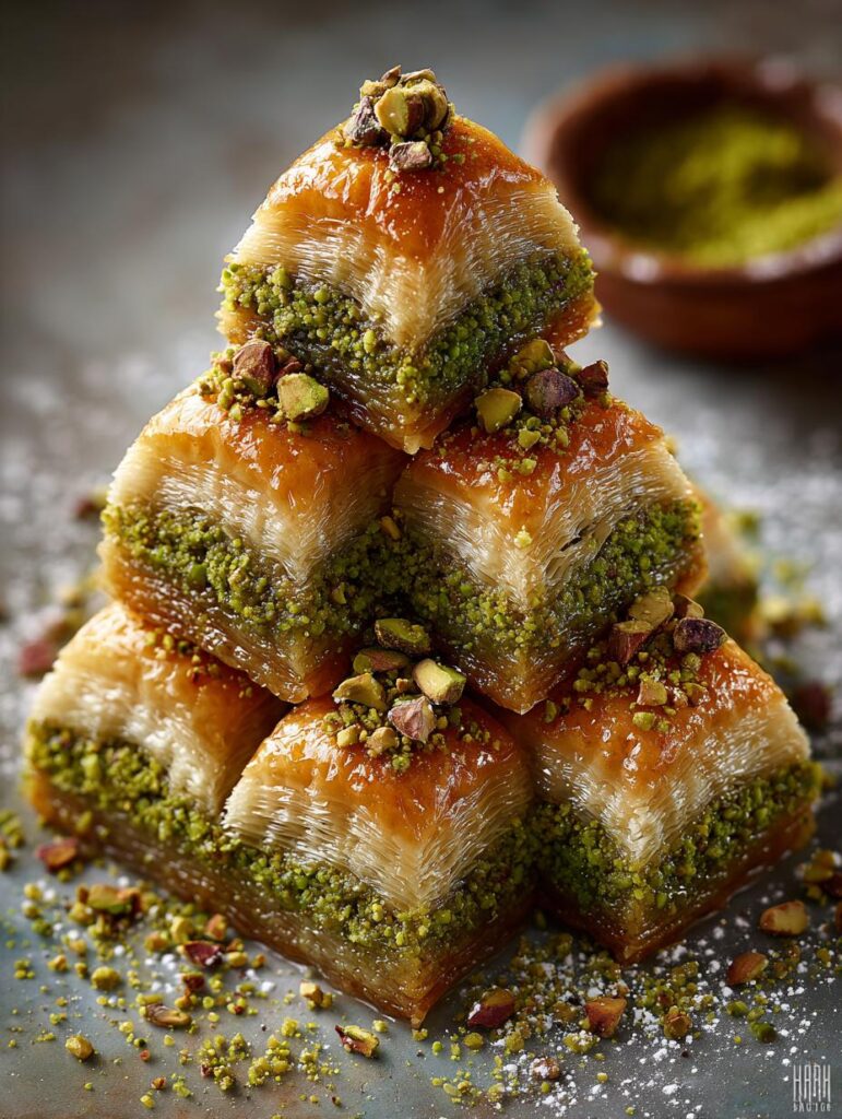 Pistachio Baklava Christmas Tree