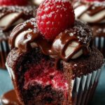 Raspberry Chocolate Lava Cupcakes