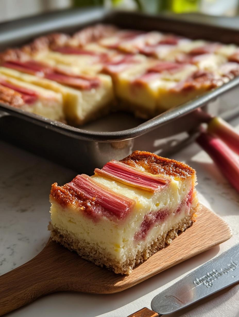 Amazing Rhubarb Cheesecake Bars in 30 Min 5 Amazing Rhubarb Cheesecake Bars in 30 Min - Rhubarb Cheesecake Bars - main visual representation
