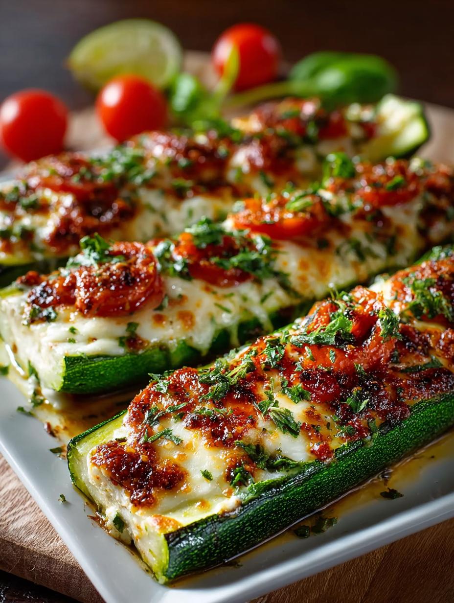 Zucchini Pizza Boats