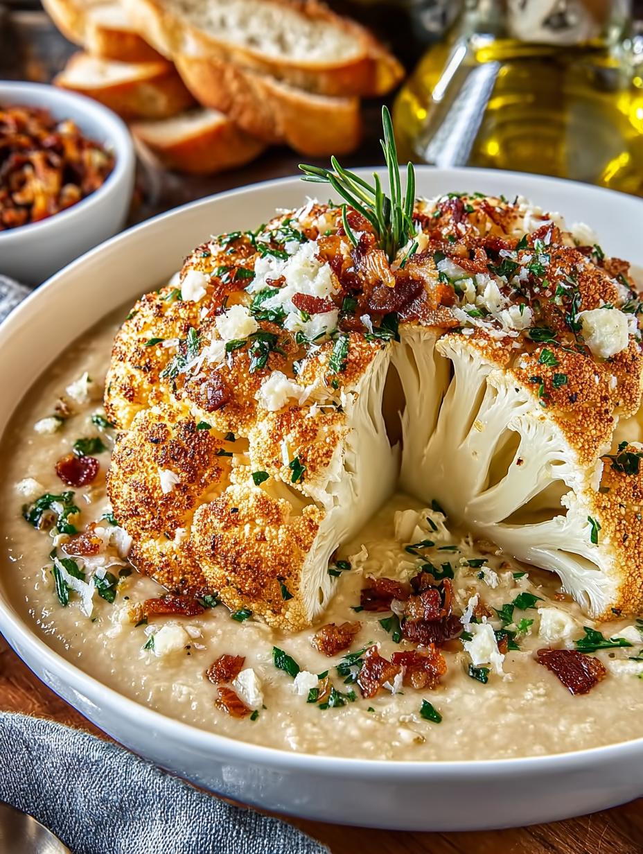 Asiago Roasted Garlic Cauliflower