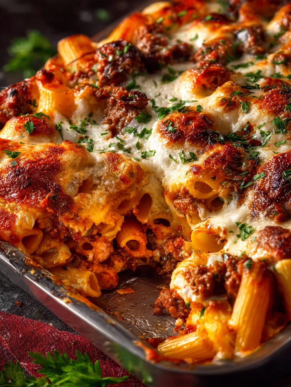 Delicious Baked Rigatoni with Ground Beef for Dinner - Baked Rigatoni with Ground - main visual representation