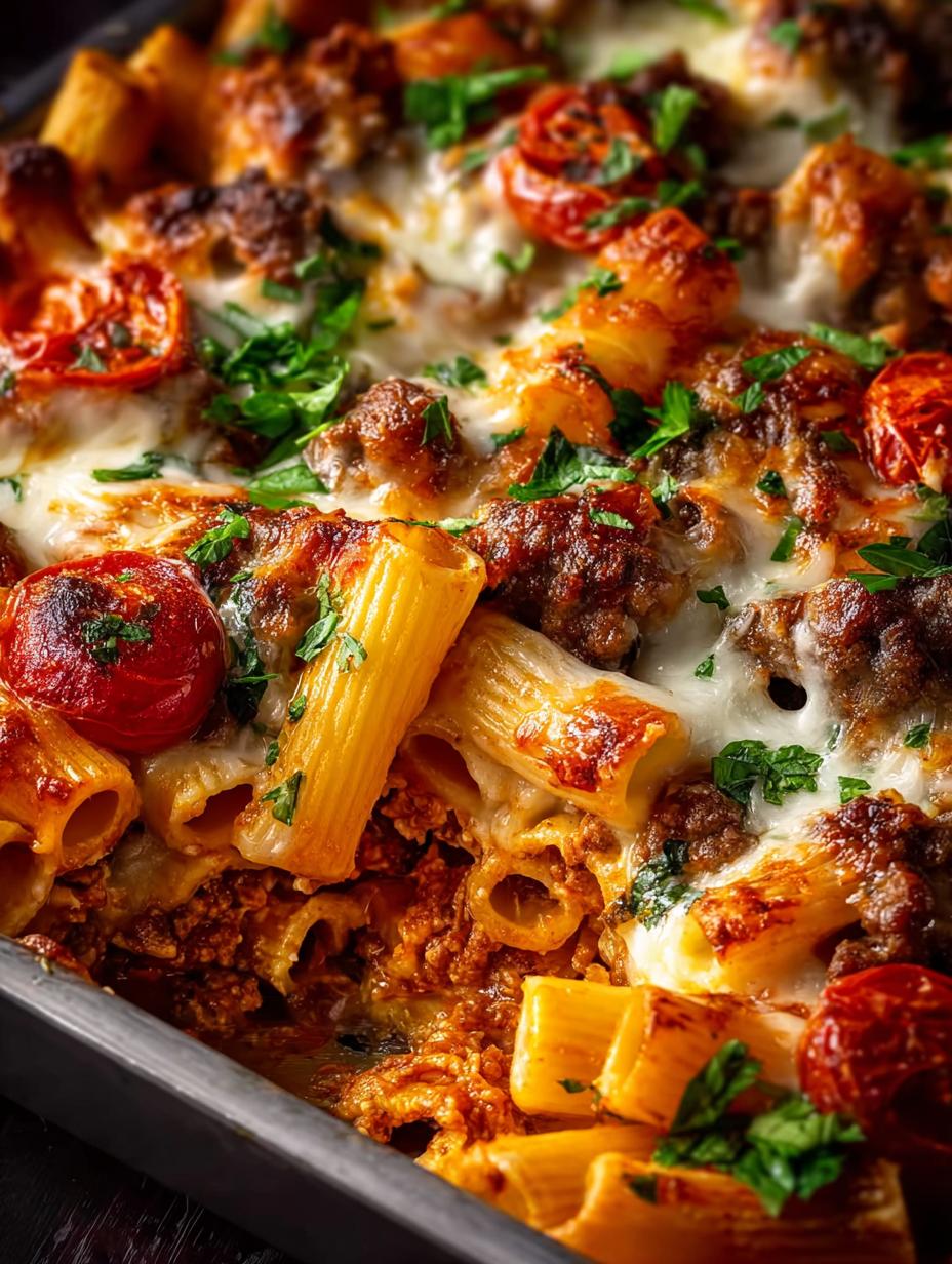 Delicious Baked Rigatoni with Ground Beef for Dinner - Baked Rigatoni with Ground - additional detail