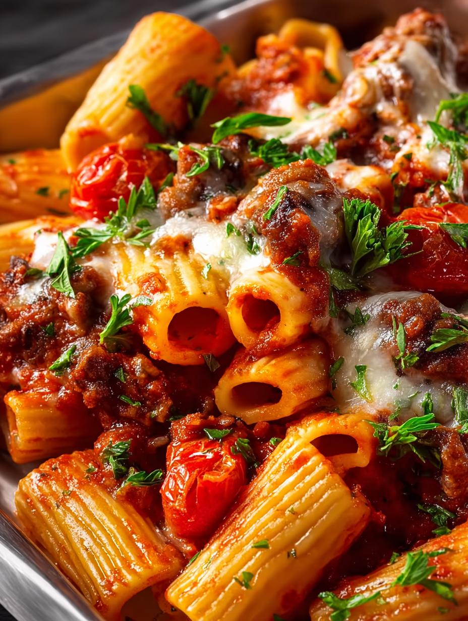 Baked Rigatoni with Ground