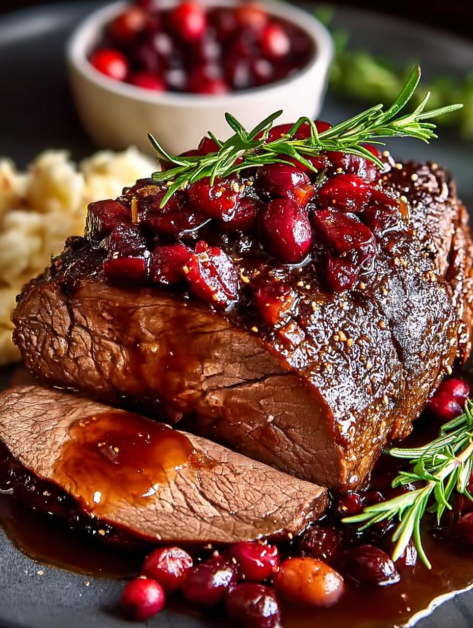 Delicious Beef Roast with Cranberry Balsamic Glaze - Beef Roast with Cranberry - main visual representation