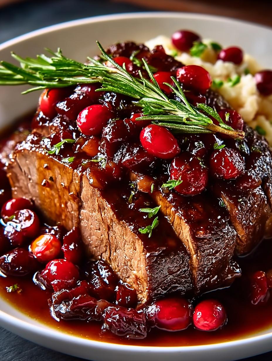 Delicious Beef Roast with Cranberry Balsamic Glaze - Beef Roast with Cranberry - additional detail