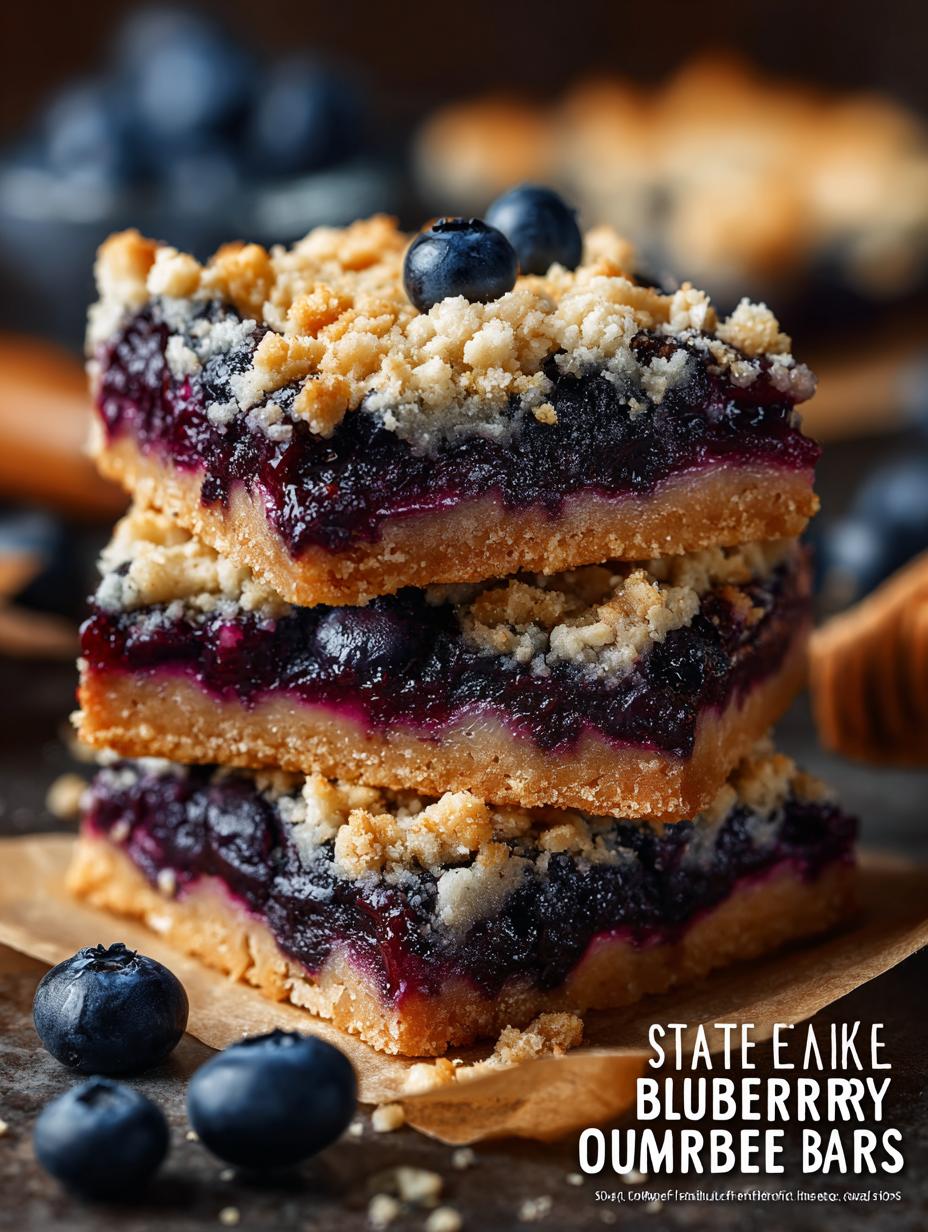 Delicious Blueberry Crumble Bars with Oatmeal served with ice cream