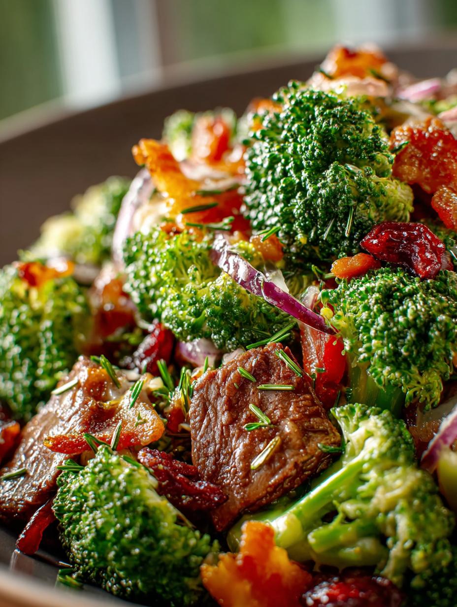 Broccoli Beef Bacon Salad