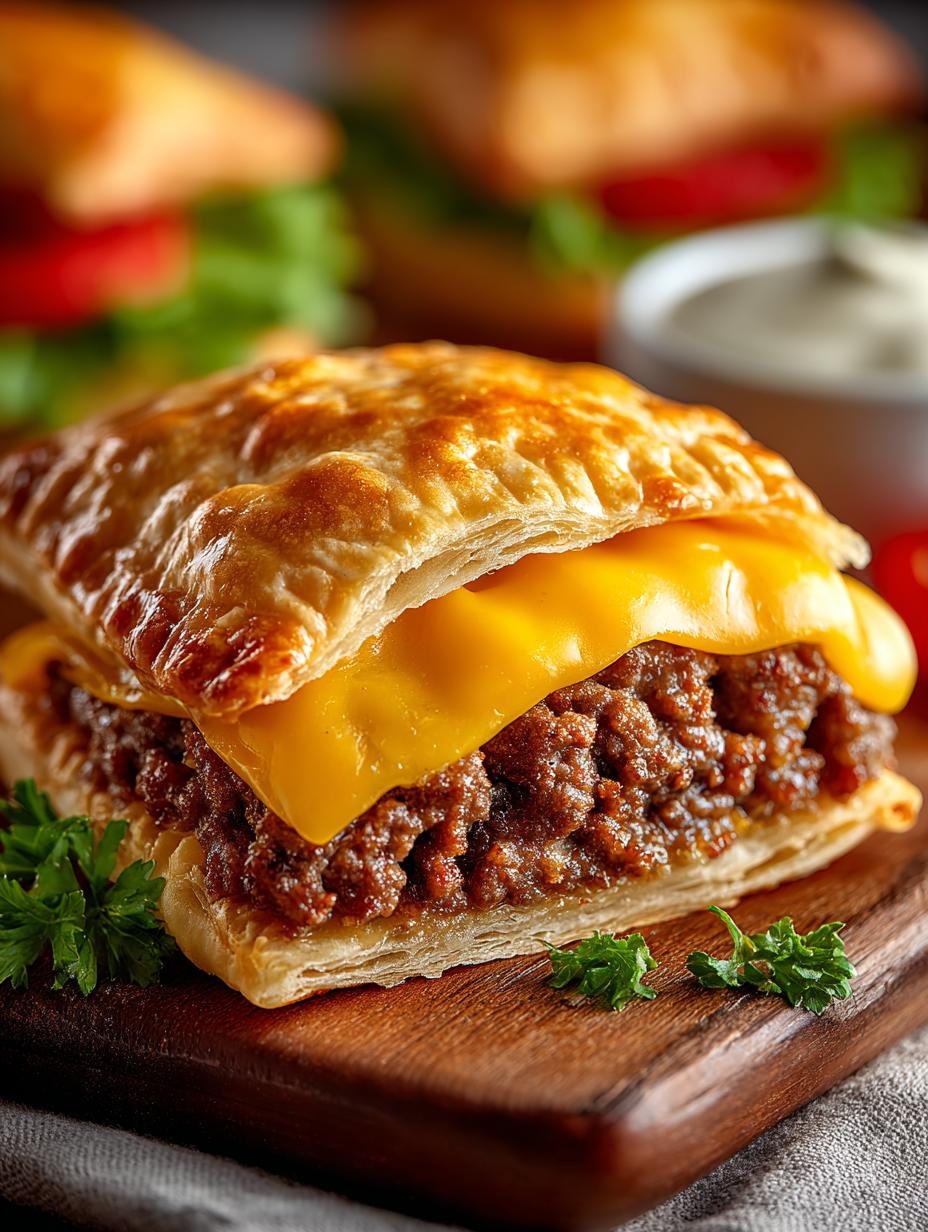 Cheeseburger Pockets Flaky Cheesy