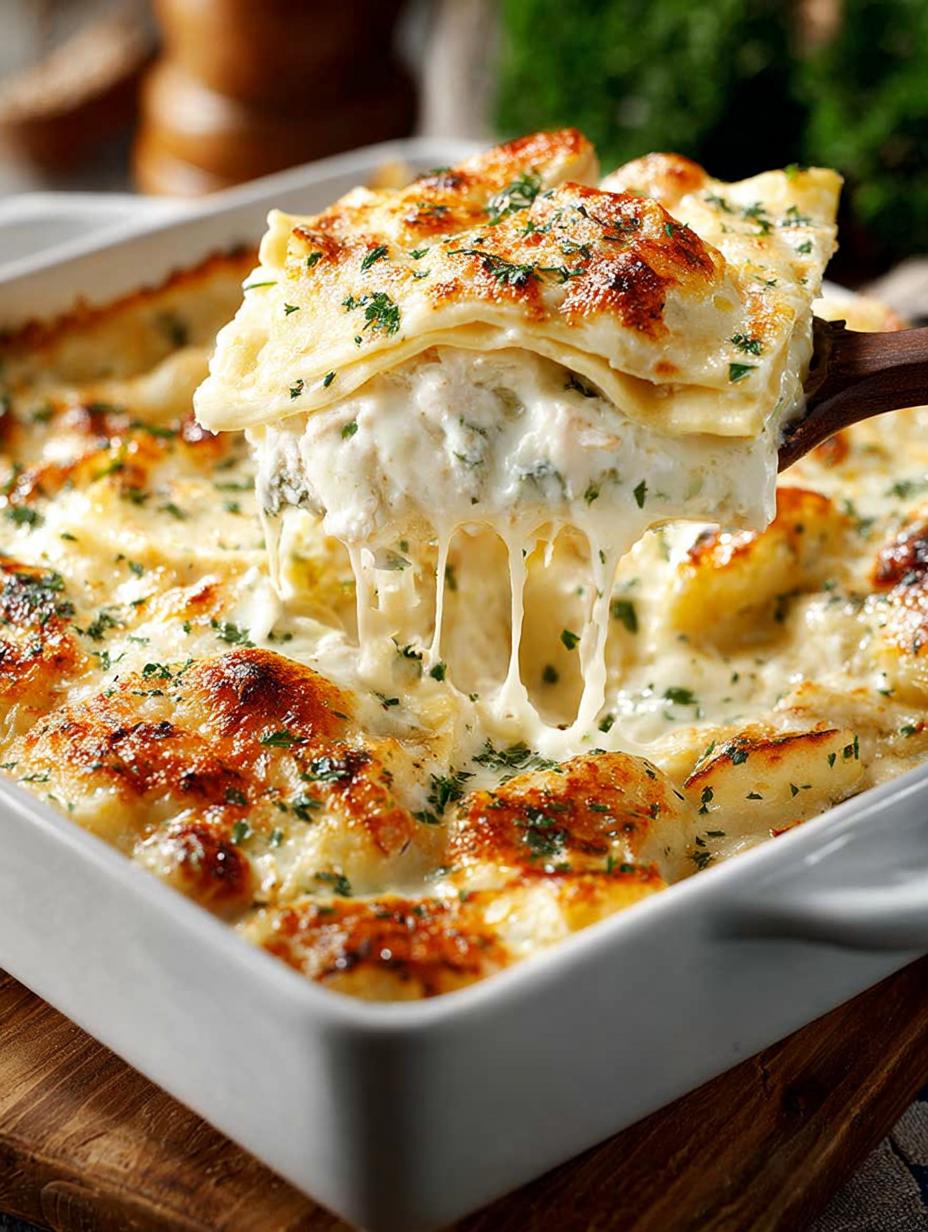 Chicken Alfredo Baked Ravioli