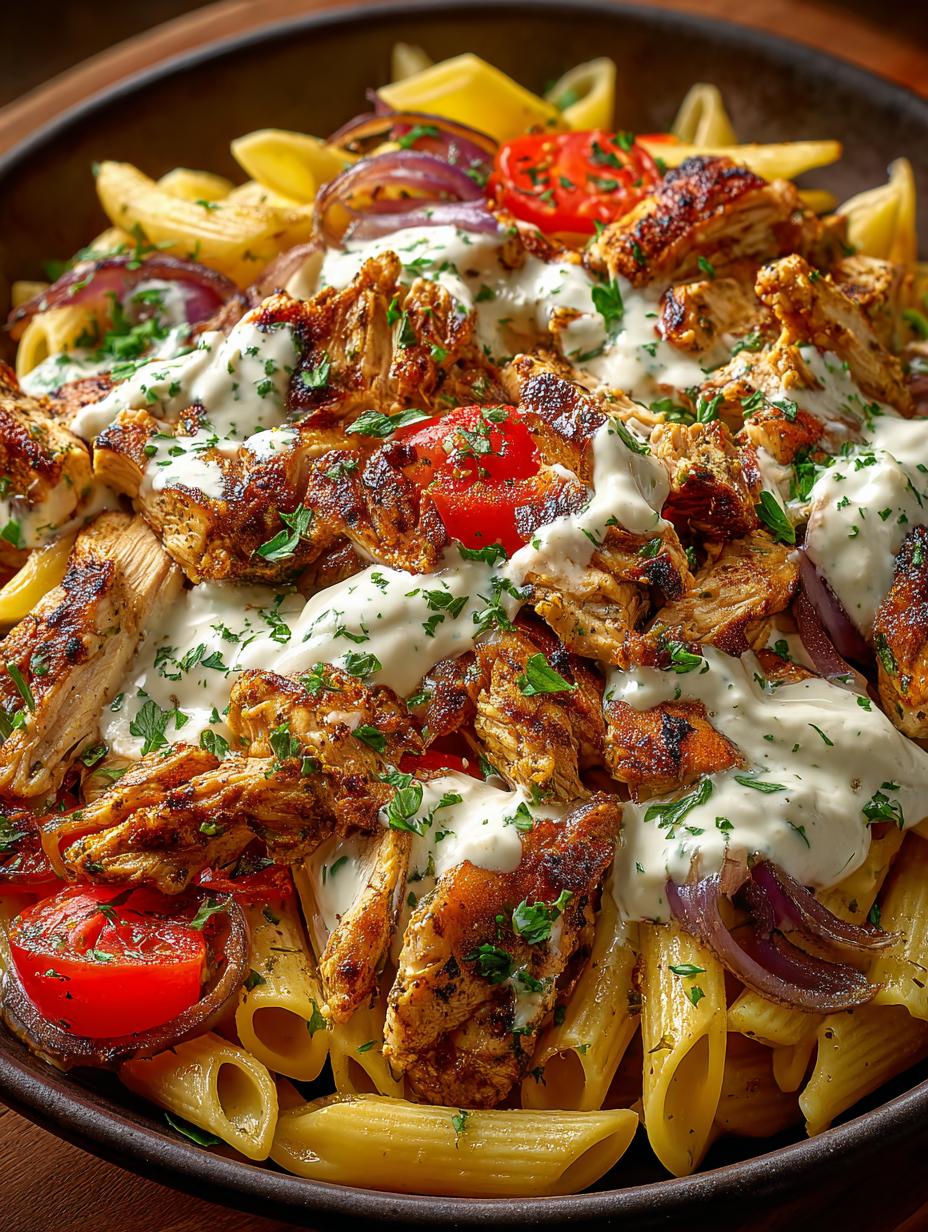 Chicken Shawarma Pasta with Tahini Cream: A Bold Delight - Chicken Shawarma Pasta with - additional detail