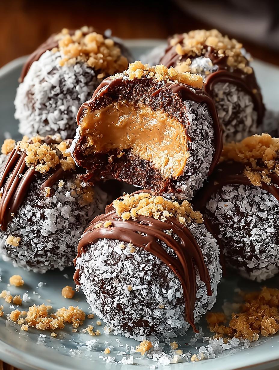 Indulge in 24 Heavenly Chocolate Peanut Butter Snowballs - Chocolate Peanut Butter Snowballs - main visual representation