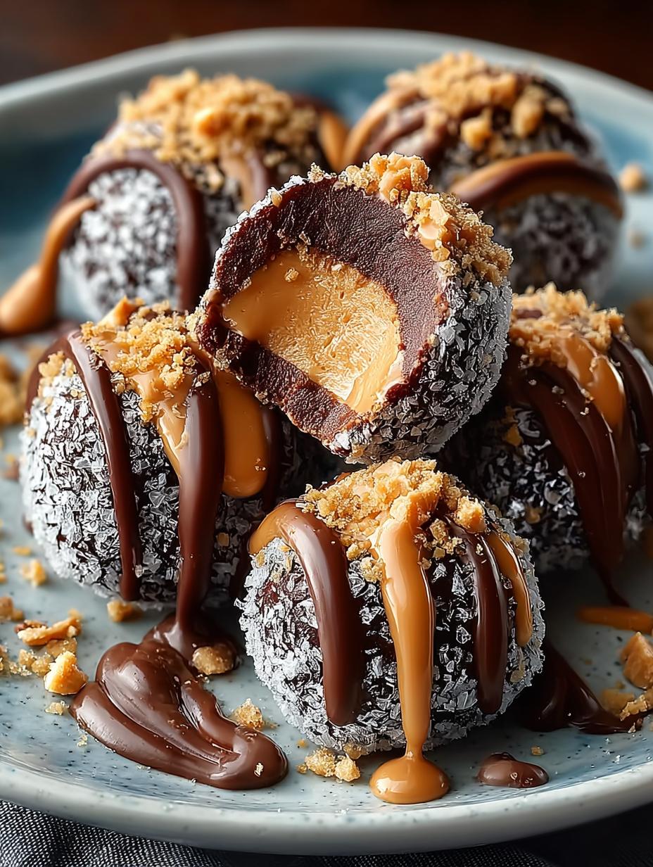 Indulge in 24 Heavenly Chocolate Peanut Butter Snowballs - Chocolate Peanut Butter Snowballs - additional detail