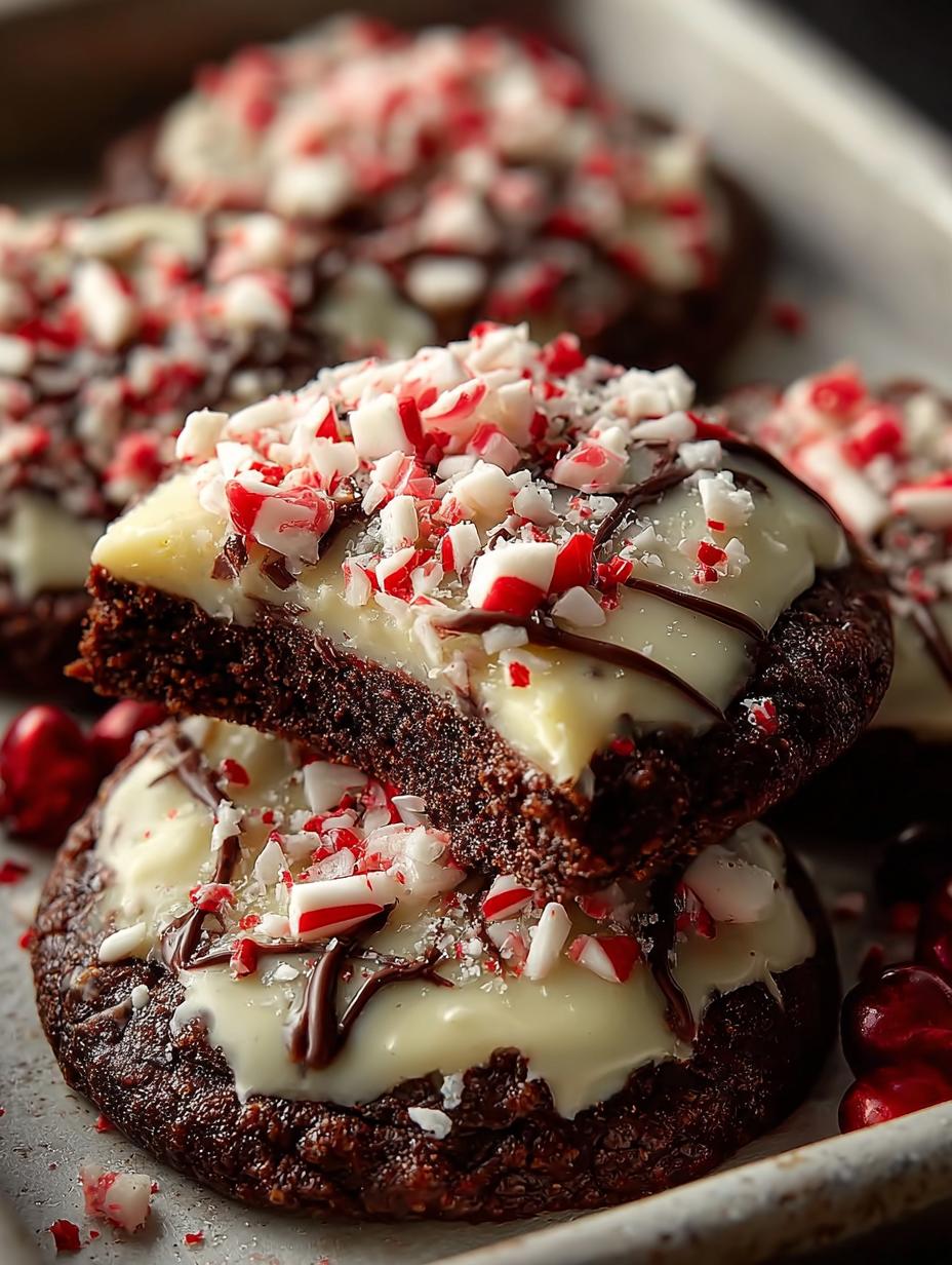 Chocolate Peppermint Bark Cookies
