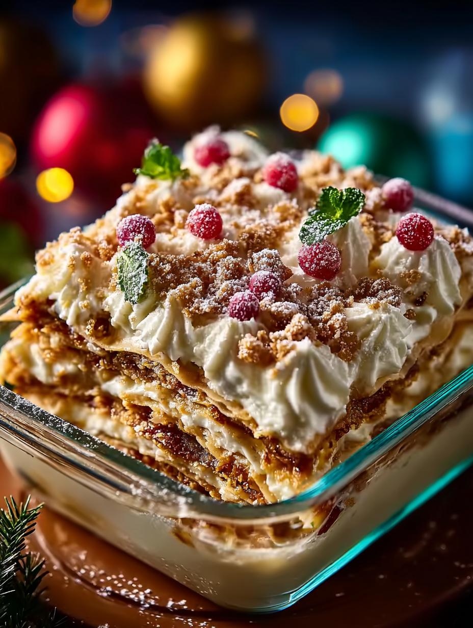 Delicious Christmas Cookie Lasagna Recipe for the Holidays - Christmas Cookie Lasagna - main visual representation