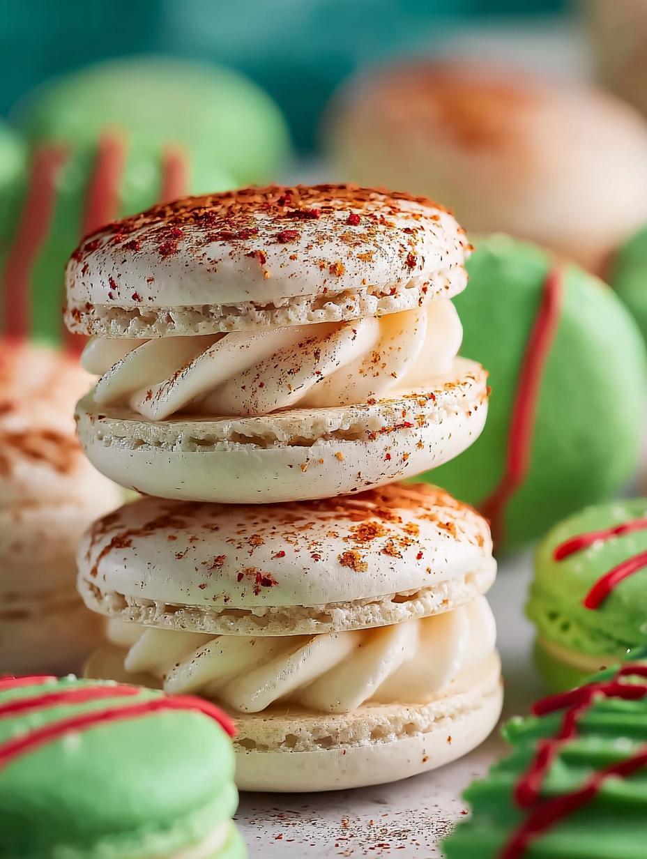 Christmas Tree Cake Macarons