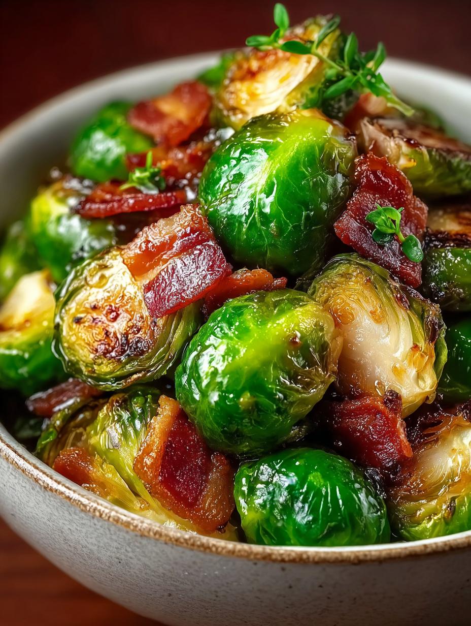 Crispy Brussels Sprouts with Maple Bacon Glaze You’ll Love - Crispy Brussels Sprouts with - additional detail