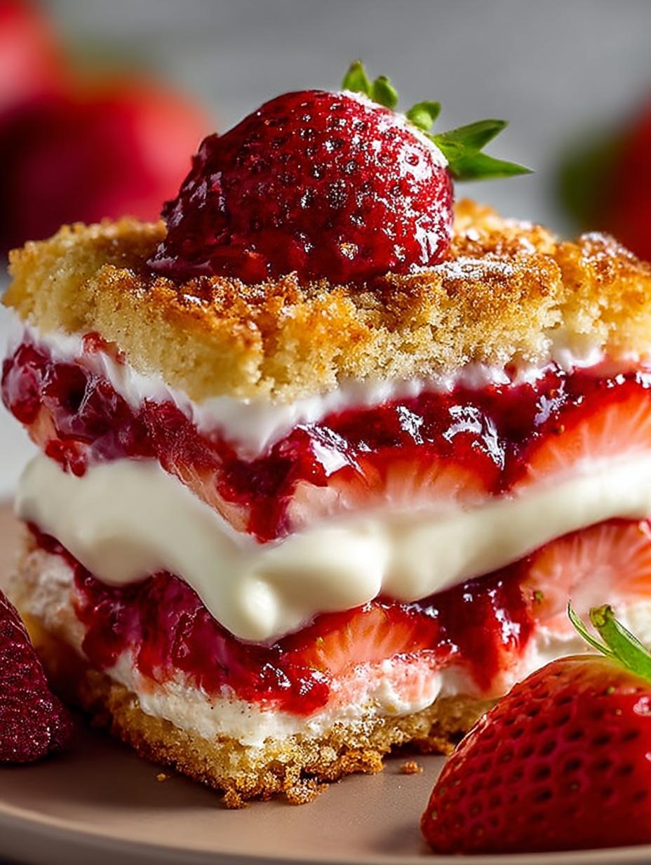 Crispy Strawberry Cheesecake Sandwich: 7 Layers of Bliss - Crispy Strawberry Cheesecake Sandwich - main visual representation